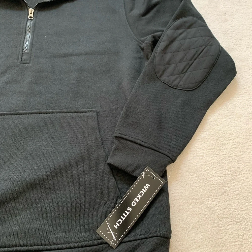 Nwt WICKED STITCH Fleece 1/2 Zip sweater size Large